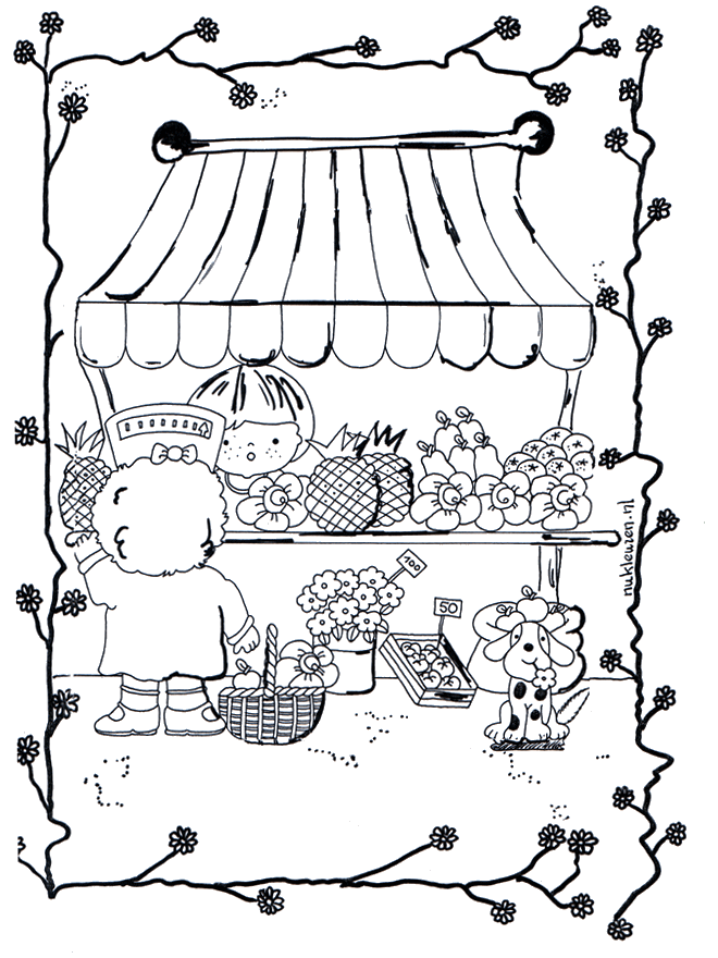 Marchand de légume 1 - Coloriages enfants