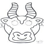 Bricolage coloriages - Masque de vach 1