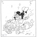 Personnages de bande dessinée - Mickey dans l'eau