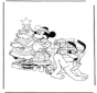 Mickey et Pluto avec le sapin de Noël