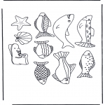 Bricolage coloriages - Mobile poissons