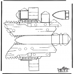 Bricolage coloriages - Modèle de construction bateau