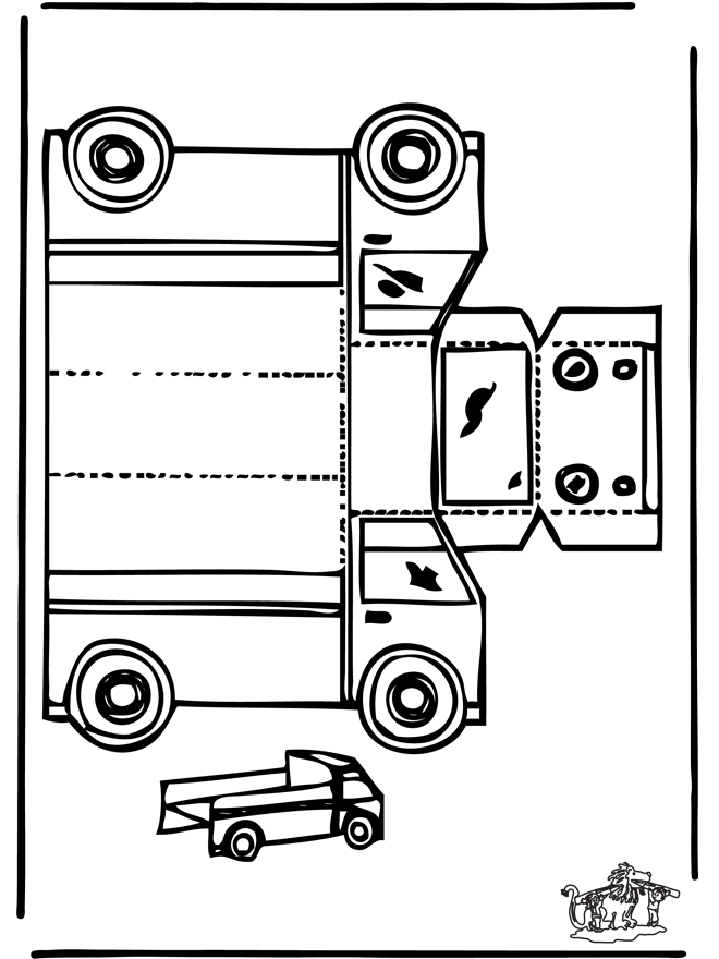 Modèle de construction - camion - découpages