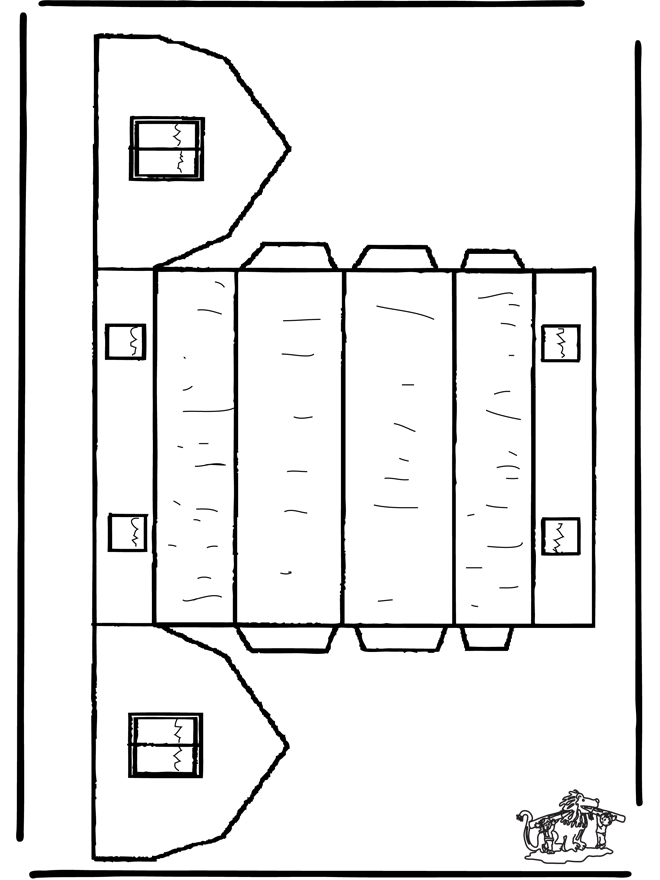 Modèle de construction - ferme - découpages