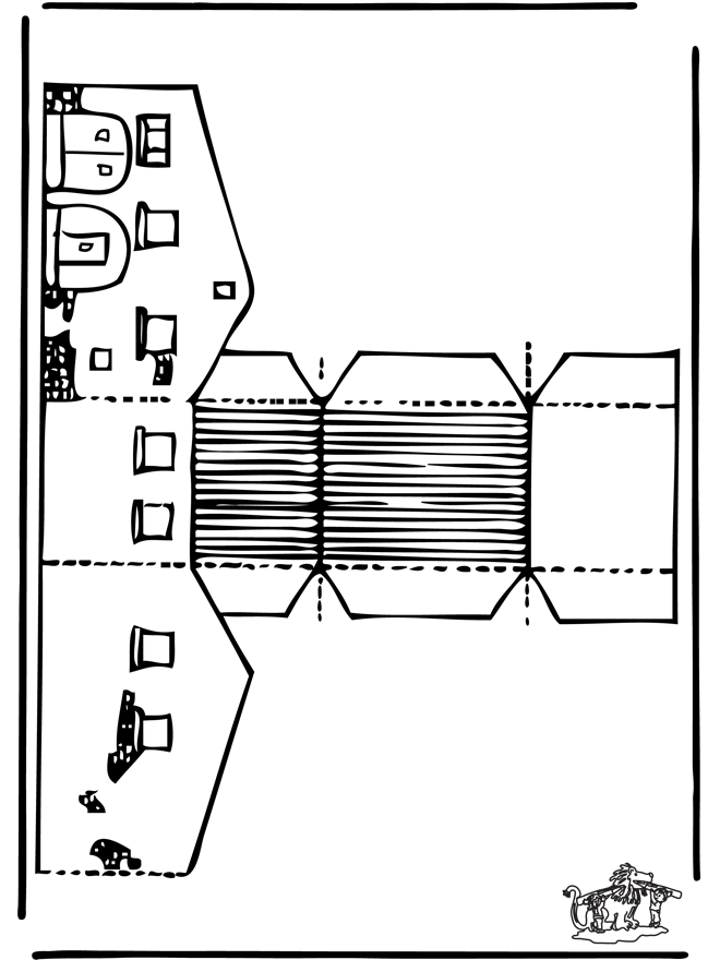 Modèle de construction - grange - découpages