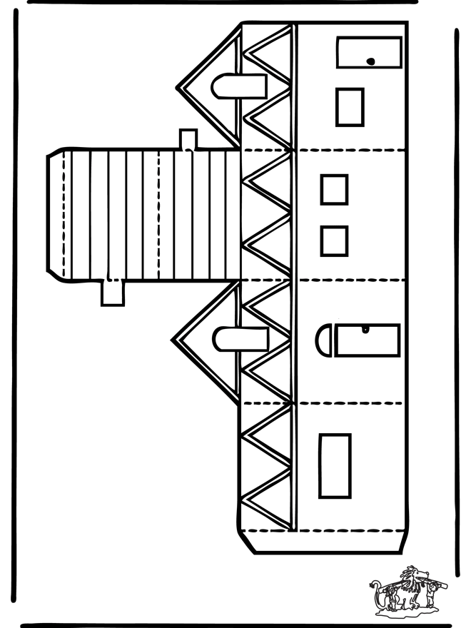 Modèle de construction - Maison 2 - découpages