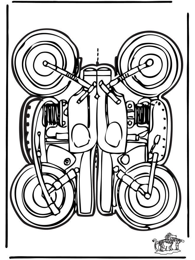 Modèle de construction - moto - découpages