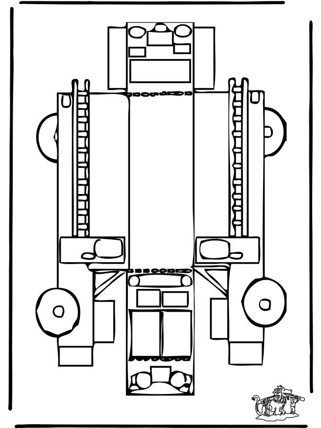 Modèle de construction - pompiers - découpages