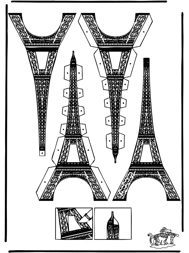 Modèle de construction - tour eiffel - découpages