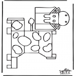 Bricolage coloriages - Modèle de construction - vache 1