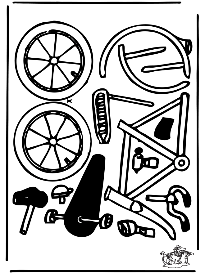 Modèle de construction - vélo - découpages