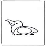 Coloriages d'animaux - Mouette sur l'eau