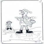 Coloriages pour enfants - Mr Grand Oiseau sur la glace