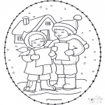 Coloriages Noël - Noël Carte à broder 16