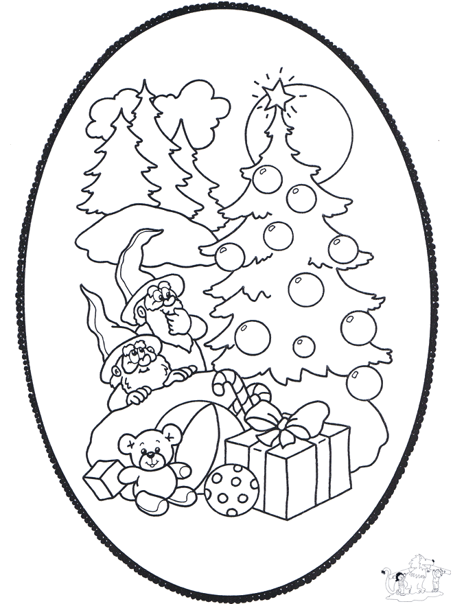 Noël carte de piqûre 12 - Cartes de piquer Noël
