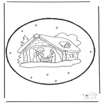 Coloriages Noël - Noël carte de piqûre 15