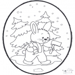 Coloriages Noël - Noël carte de piqûre 18