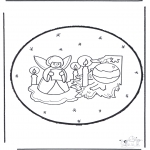 Coloriages Noël - Noël carte de piqûre 23