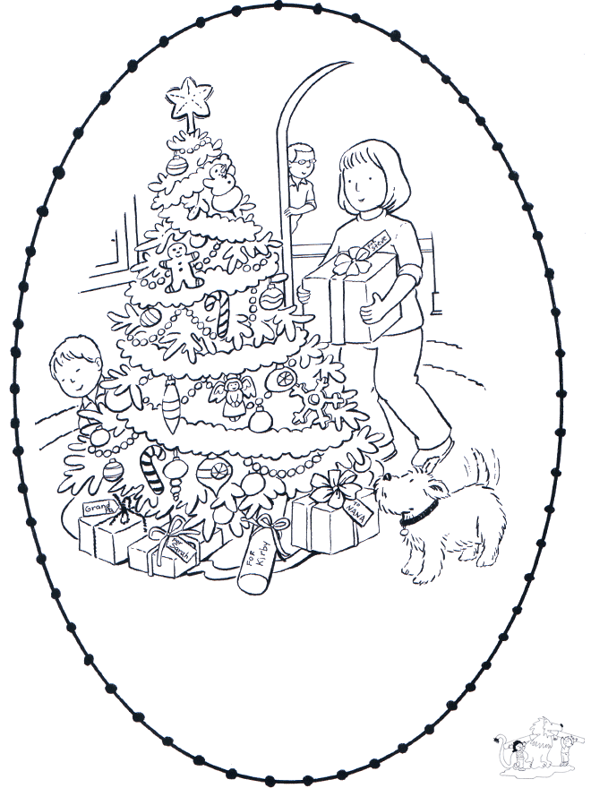 Noël carte de piqûre 7 - Cartes de piquer Noël