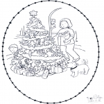 Coloriages Noël - Noël carte de piqûre 7