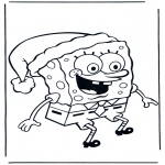 Coloriages Noël - Noël  Spongebob 1