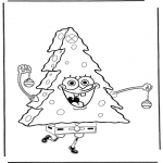 Coloriages Noël - Noël  Spongebob 3