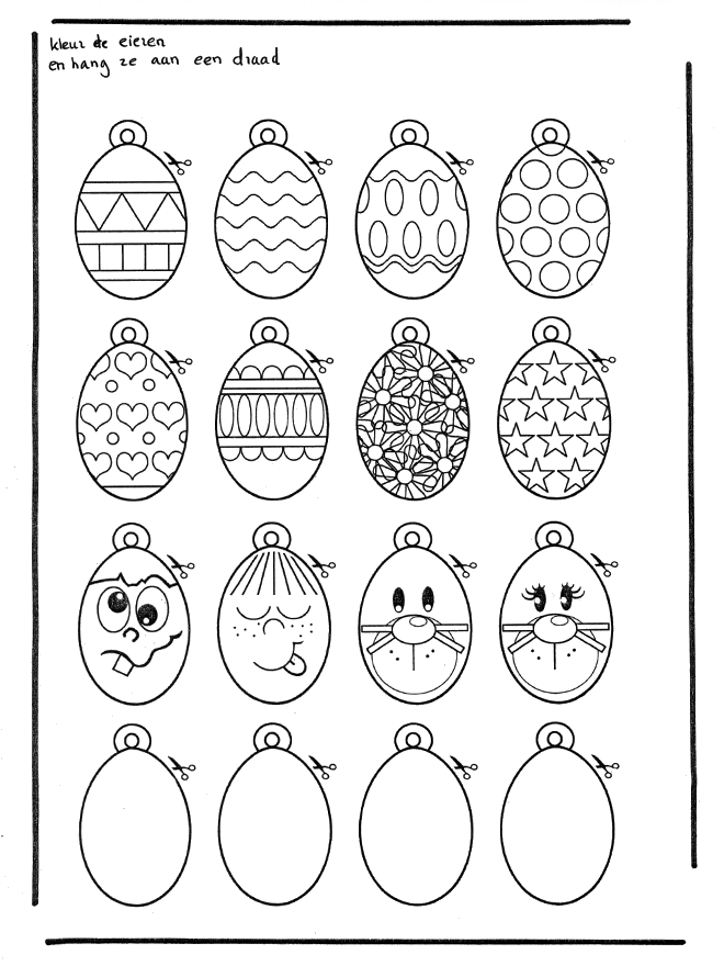 Oeufs de Pâques 1 - Pâques couloriages bibliques