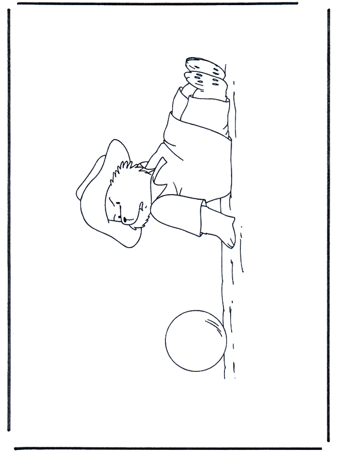 Paddington avec ballon de foot - Coloriages l'ours Paddington