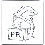 Coloriages pour enfants - Paddington avec valise