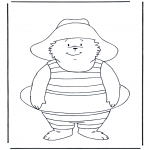 Coloriages pour enfants - Paddington et piscine