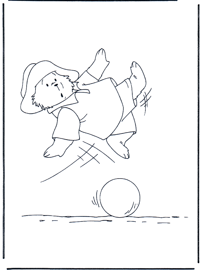 Paddington tombe - Coloriages l'ours Paddington