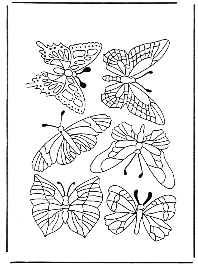 Papillons 1 - Coloriages insectes