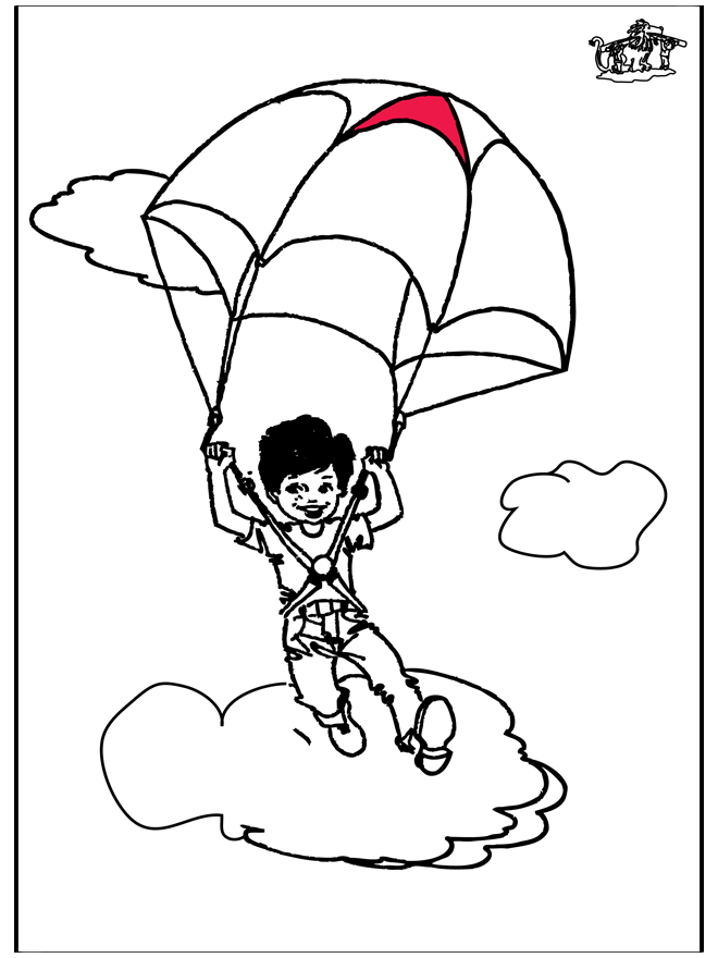 Parachutisme - Coloriages assortis