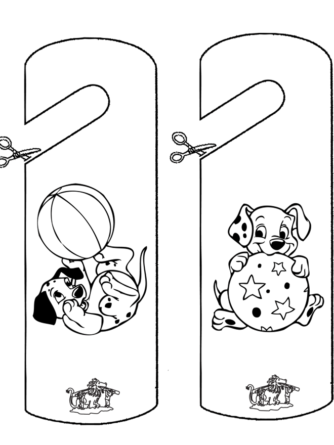 Pendant de porte - 101 Dalmatiens - découpages