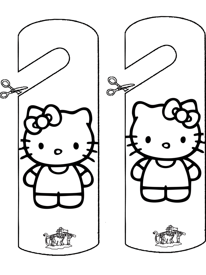 Pendant de porte - Kitty - découpages