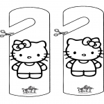 Bricolage coloriages - Pendant de porte - Kitty