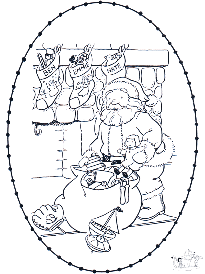 Père Noël Carte à broder 2 - Personnages de bande dessinée