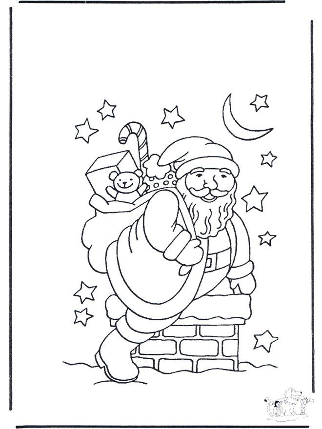 Père Noël dans cheminée - Noël