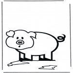 Coloriages d'animaux - Petit cochon