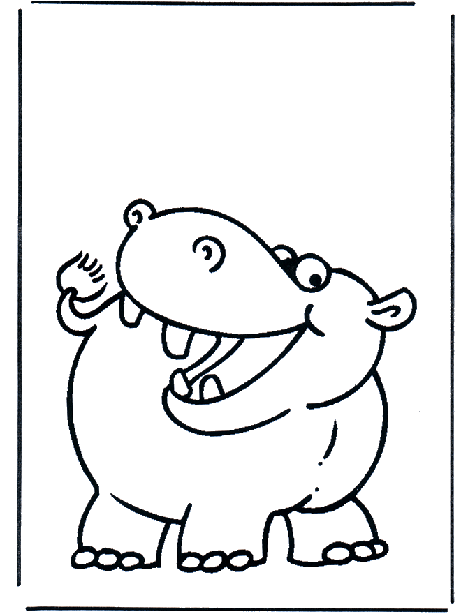 Petit hippopotame 1 - Coloriages animaux