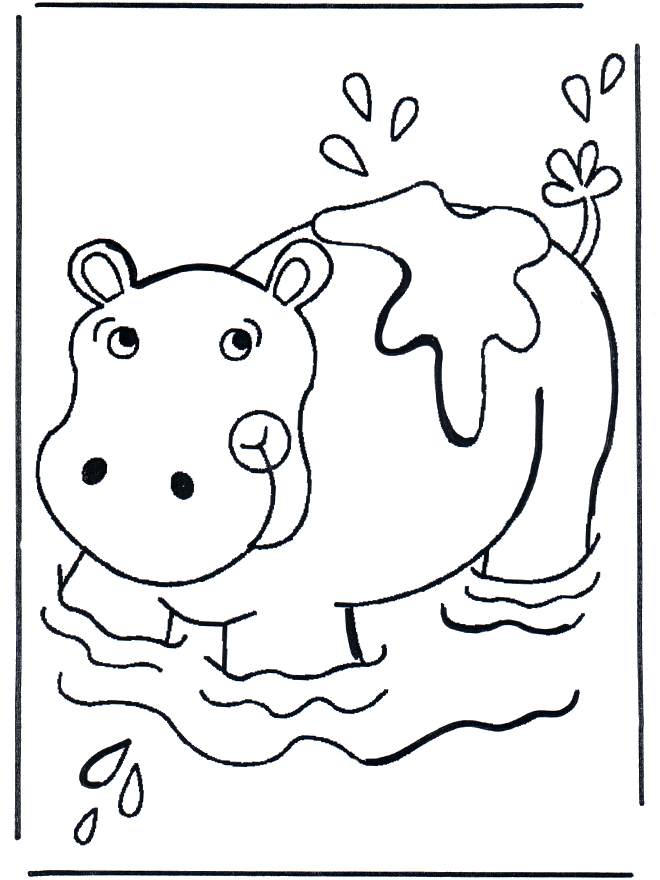 petit hippopotame 3 - Coloriages animaux