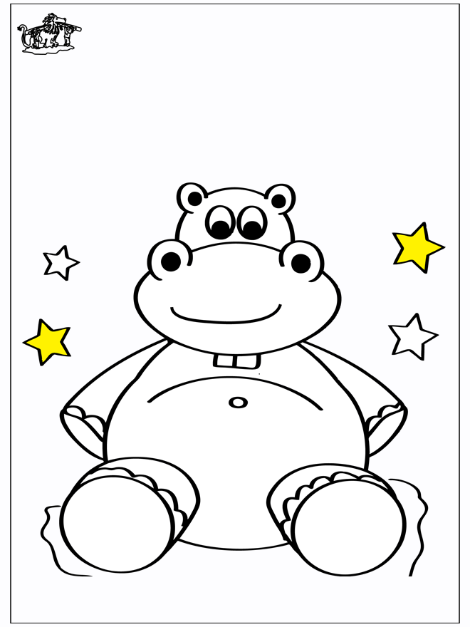 Petit hippopotame 5 - Coloriages animaux