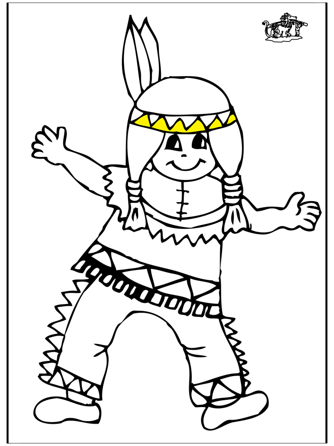 Petit Indien 1 - Coloriages assortis