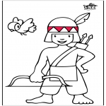 Coloriages faits divers - Petit Indien 2