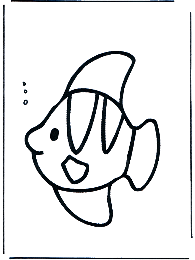 Petit poisson sous l'eau - Coloriages animaux