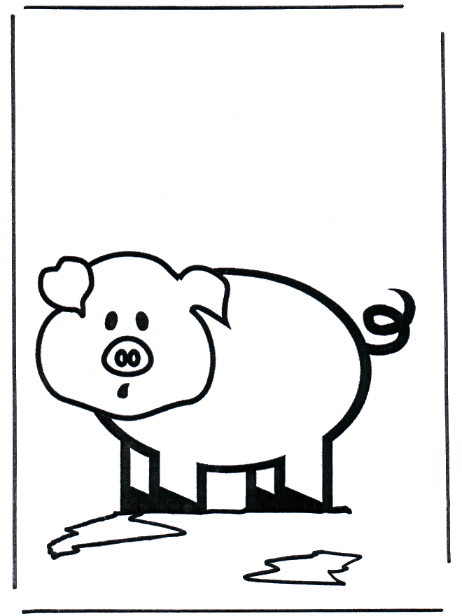 petit porc - Coloriages animaux