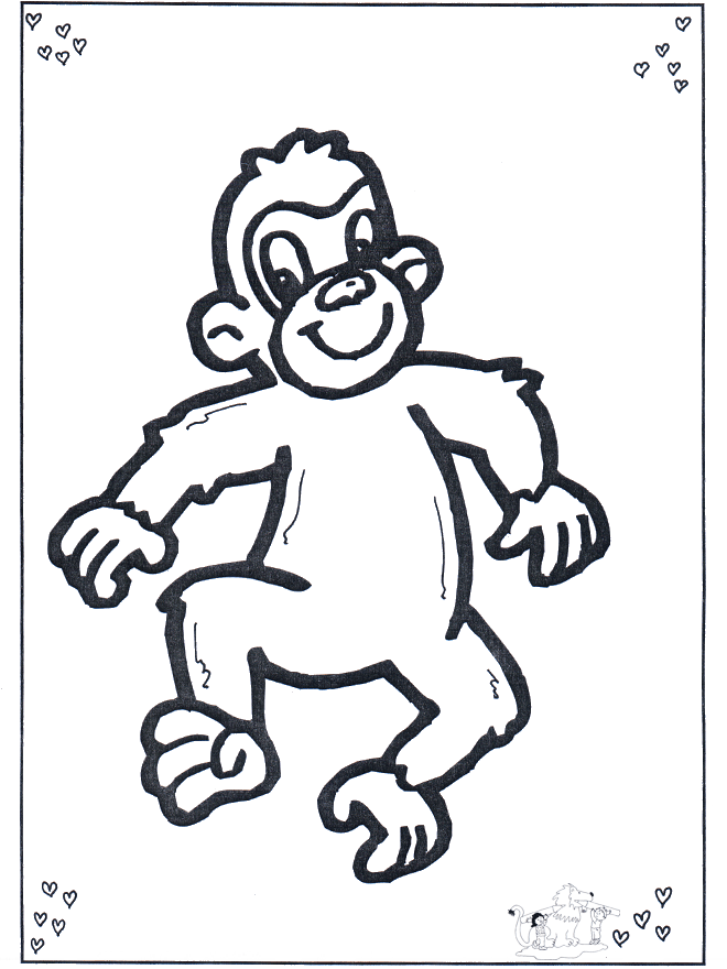 Petit Singe - Coloriages animaux