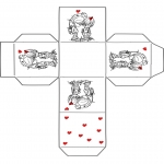 Coloriage thème - Petite boîte Saint Valentin