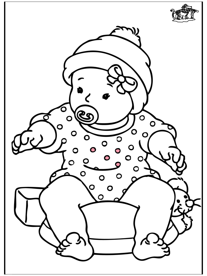 Petite fille 2 - Coloriages Naissance