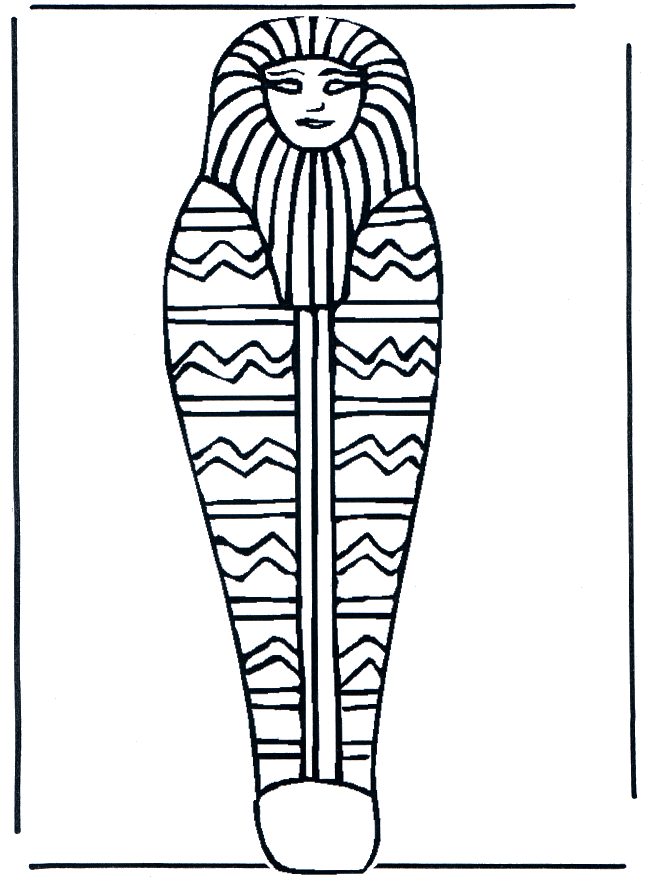 Pharaon cercueil - Coloriages Egypte